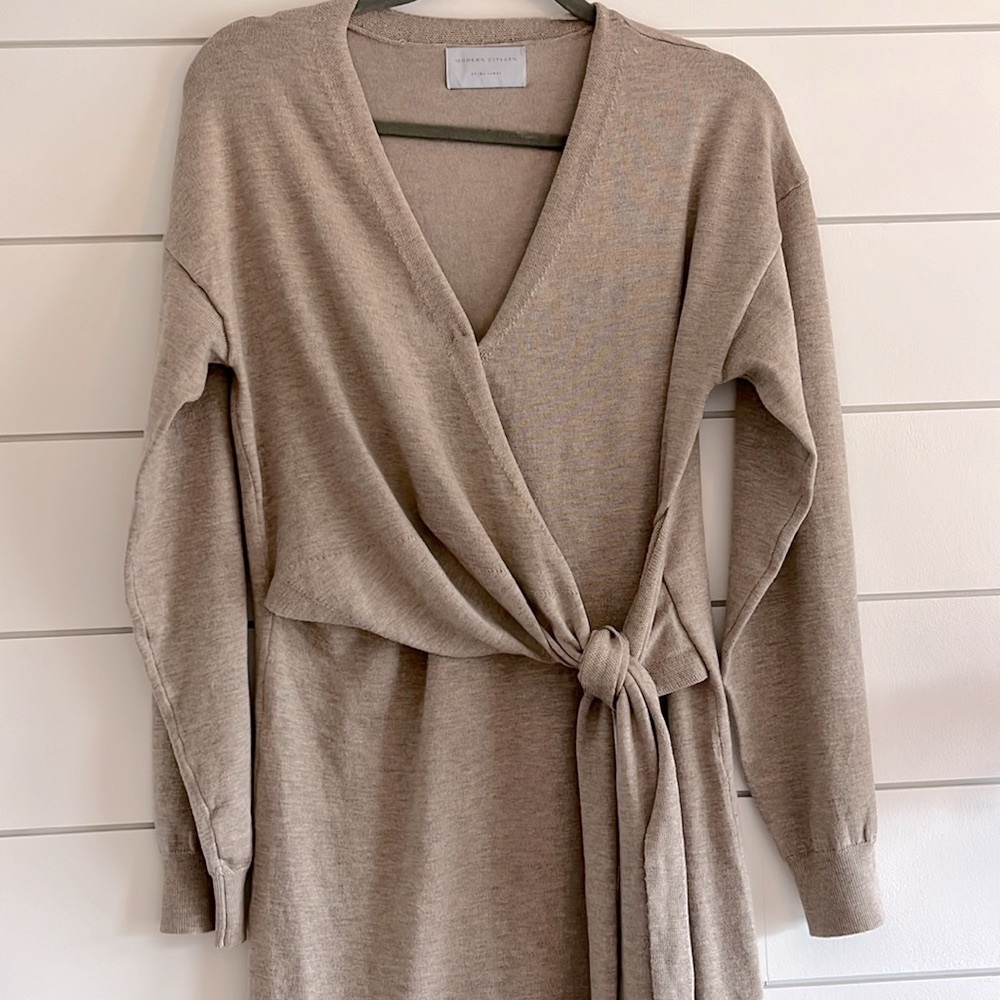 Modern Citizen Lenese Beige Wrap Dress